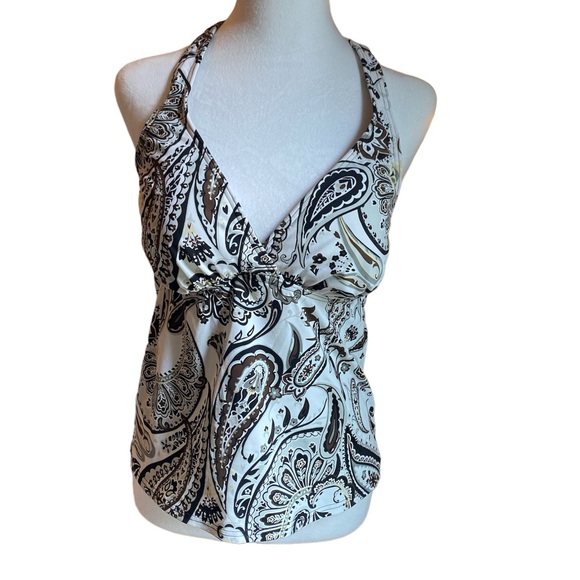 Lands' End Other - Women's Chlorine Resistant Paisley V-neck Halter Tankini Swimsuit Top Size 8
